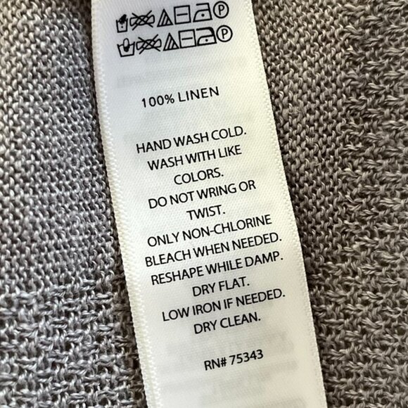 Sigrid Olsen Woman's Gray 100% Linen Open-Front Wear Two Ways Wrap One-Size - Picture 9 of 10